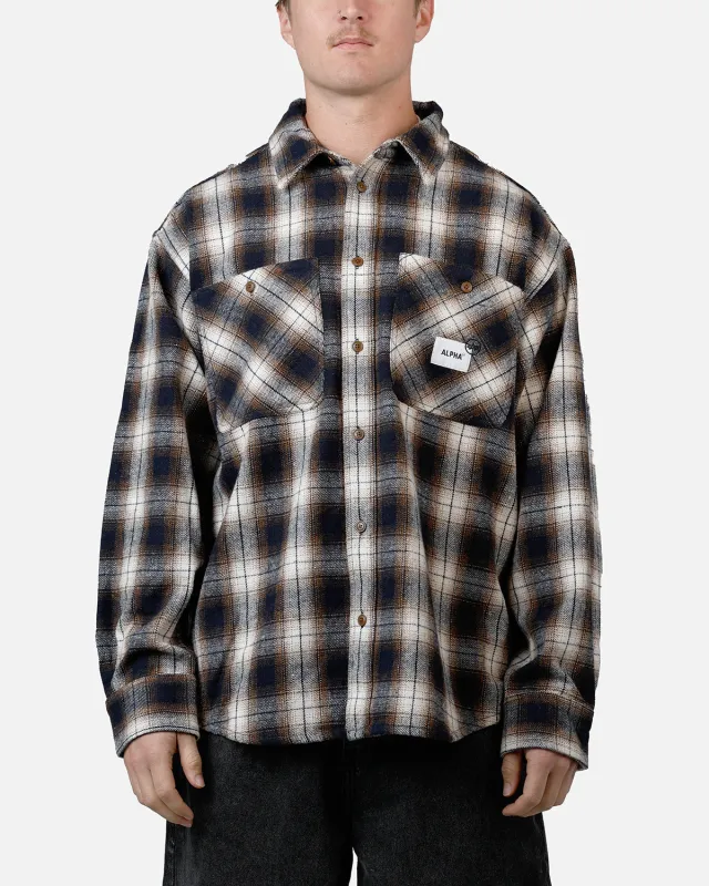 Alpha Industries Unfrm Flannel Button Up Shirt Rust made by Alpha Industries