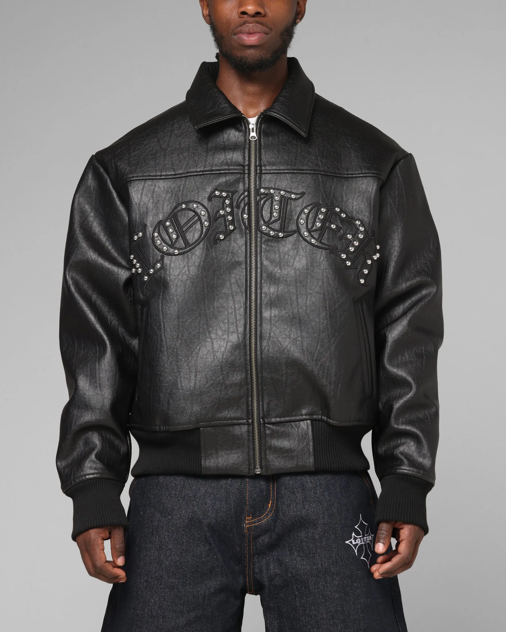 Loiter Imperial Vegan Leather Jacket Black sold by Culture Kings