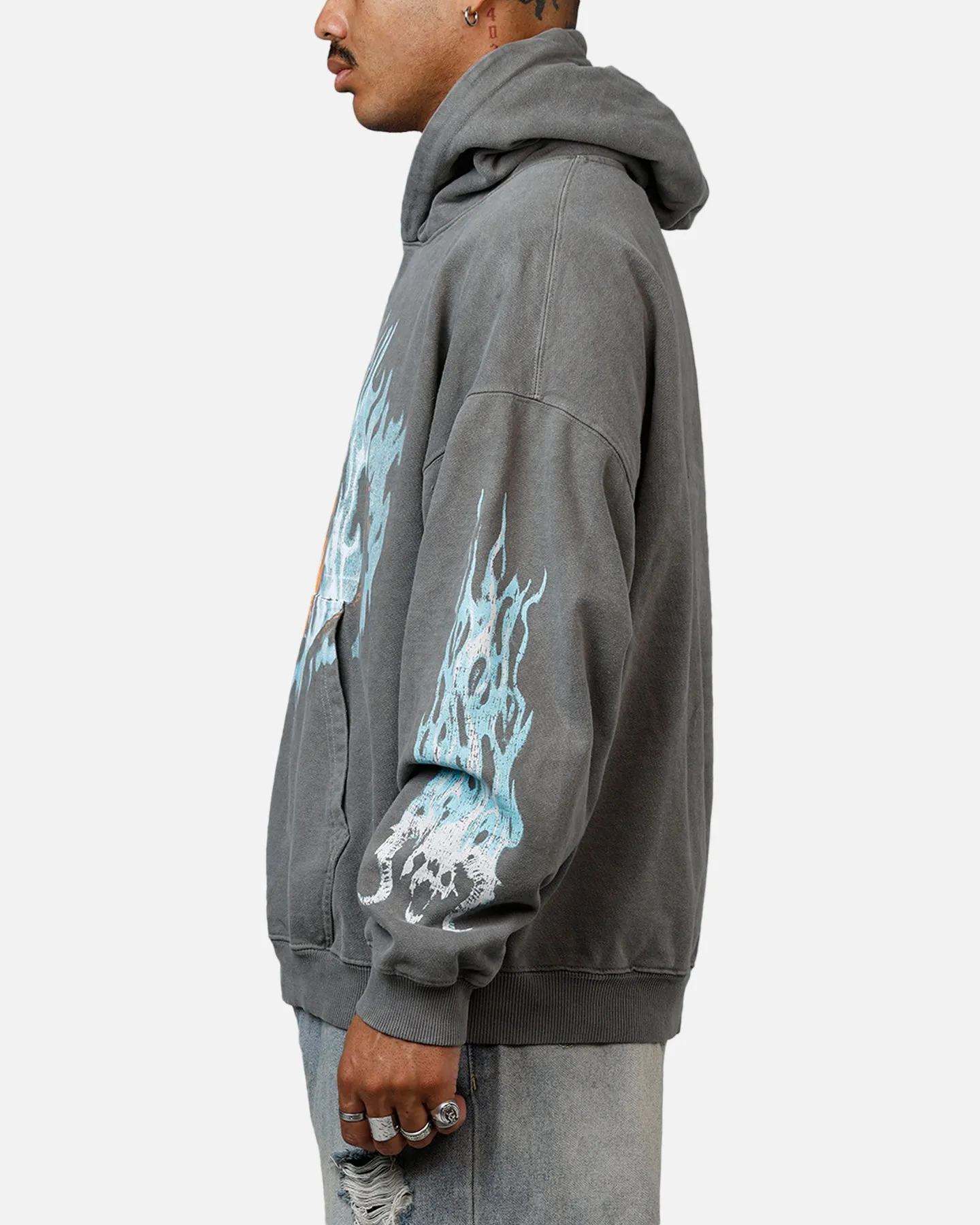 73Studio X Lord Of The Rings The Balrog Premium Hoodie Washed Charcoal sold by Culture Kings product image thumbnail 5