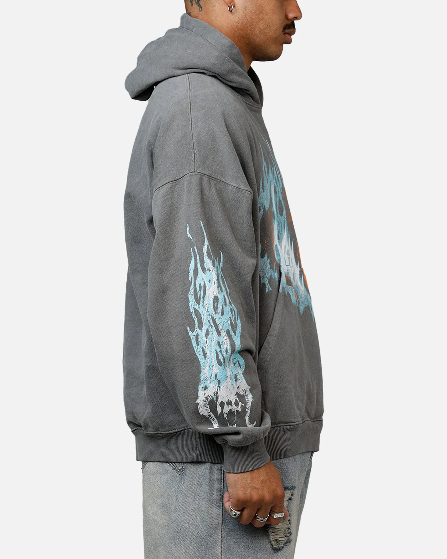 73Studio X Lord Of The Rings The Balrog Premium Hoodie Washed Charcoal sold by Culture Kings product image thumbnail 4