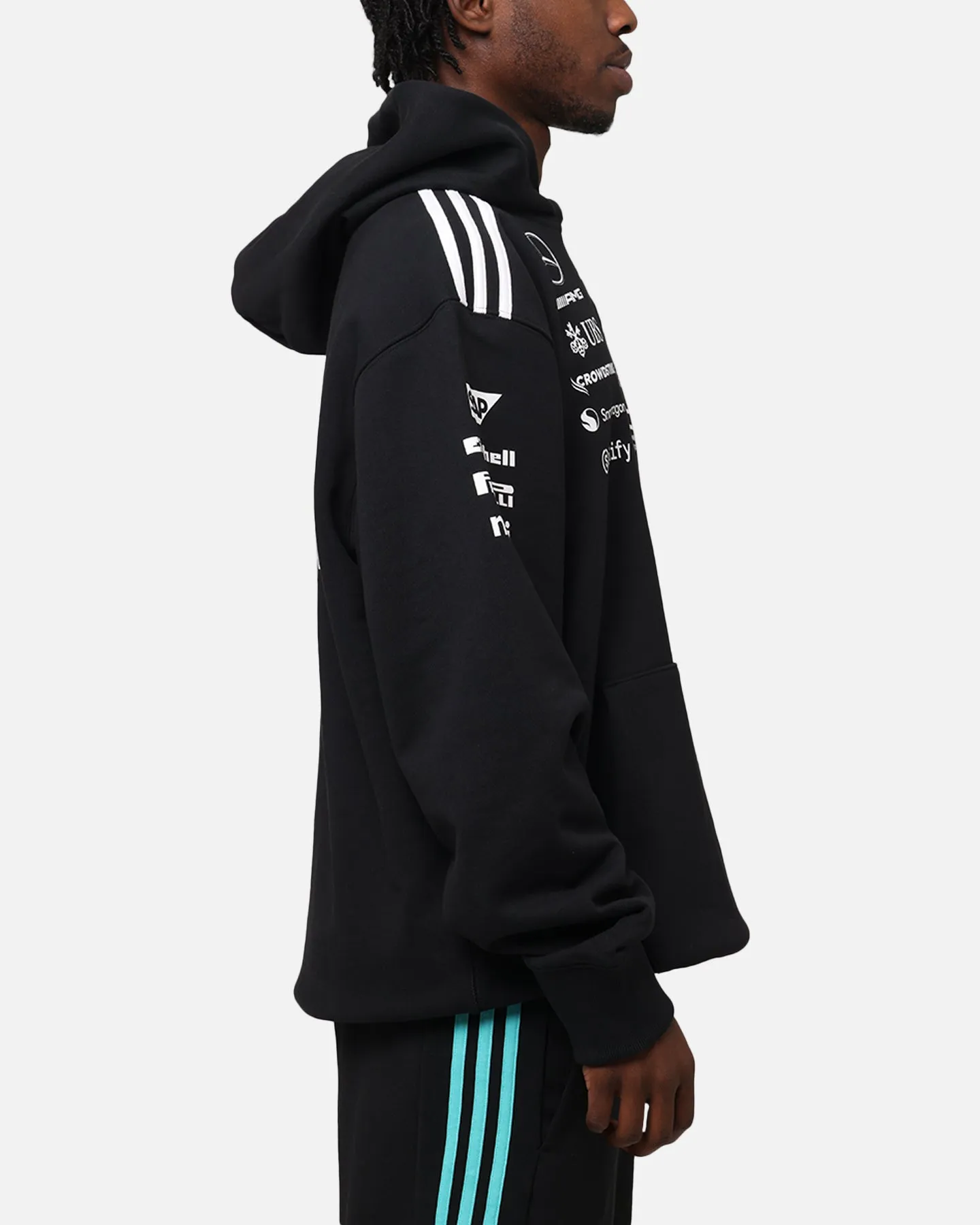 adidas x Mercedes-AMG PETRONAS Formula One F1 2025 Team Hoodie Black/White sold by Culture Kings product image thumbnail 5