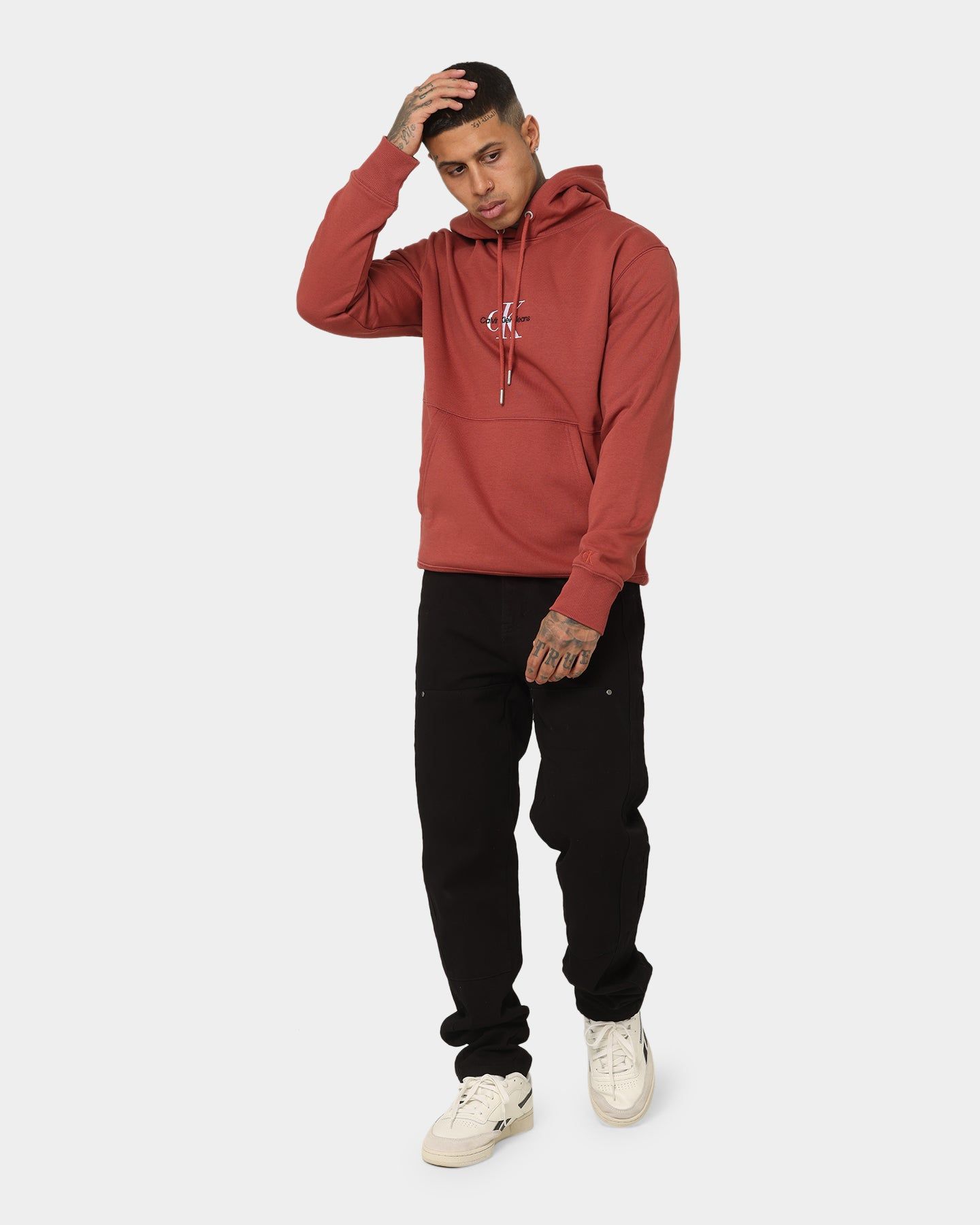Calvin Klein Monogram Logo Hoodie Terracotta Tile sold by Culture Kings product image thumbnail 2
