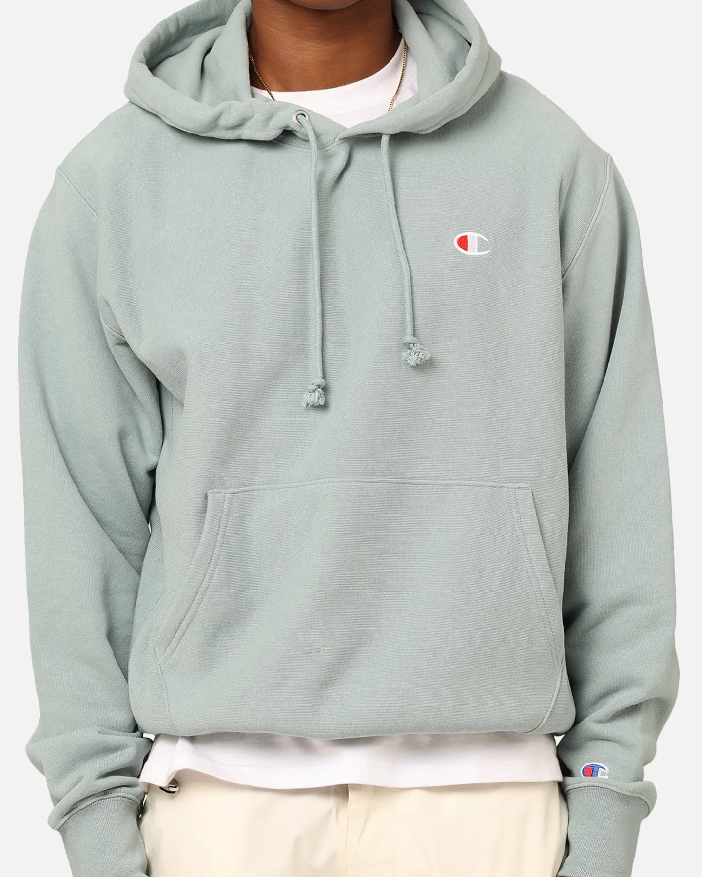 Champion Reverse Weave Terry Hoodie Sage Shimmer Green sold by Culture Kings product image thumbnail 3