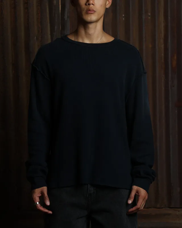 American Thrift Long Sleeve Thermal T-Shirt Washed Black sold by Culture Kings