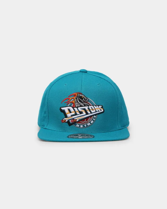 Mitchell & Ness Detroit Pistons 'Team Ground 2.0 Hardwood Classics' Fitted Teal sold by Culture Kings