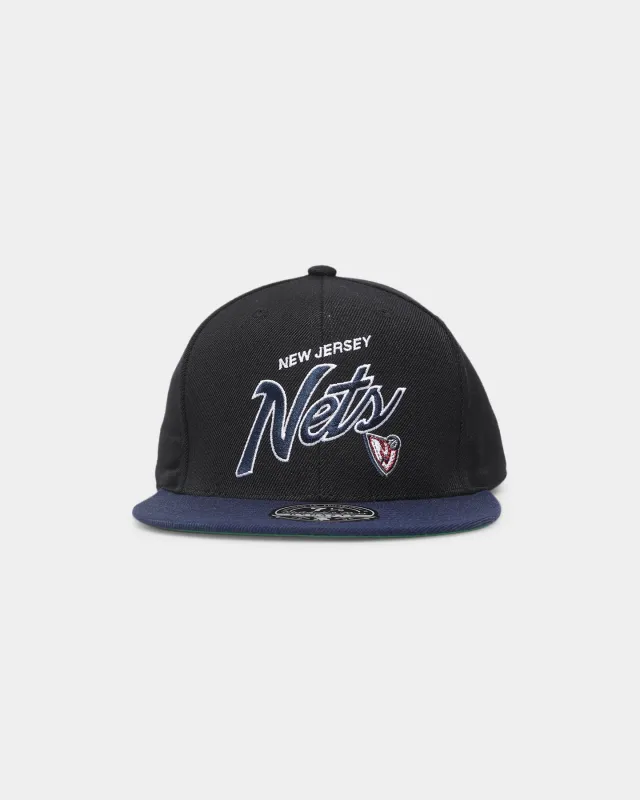 Mitchell & Ness Brooklyn Nets 'Team Script 2.0 Hardwood Classics' Fitted Black made by Culture Kings