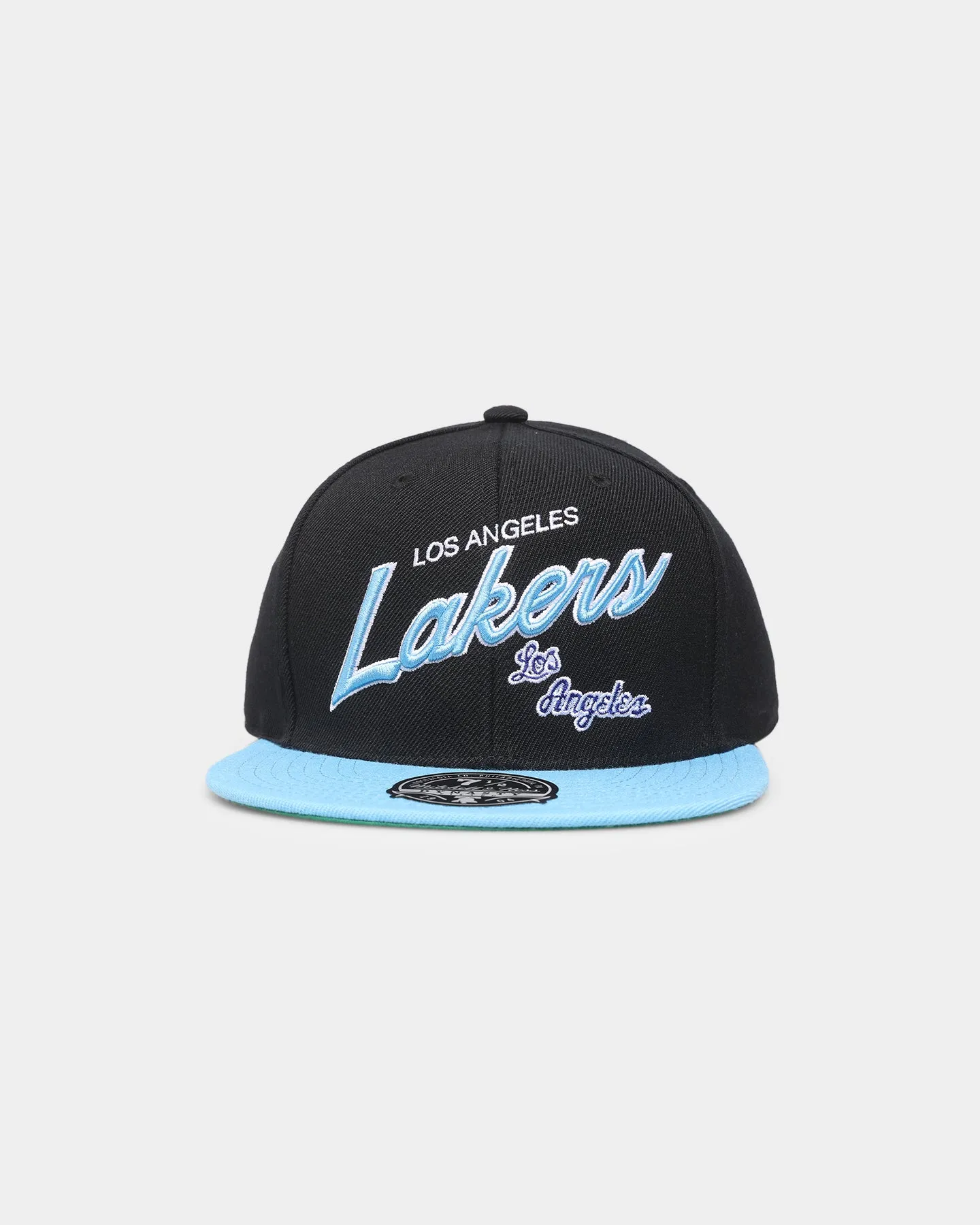 Mitchell & Ness Los Angeles Lakers 'Team Script 2.0 Hardwood Classics' Fitted Black sold by Culture Kings