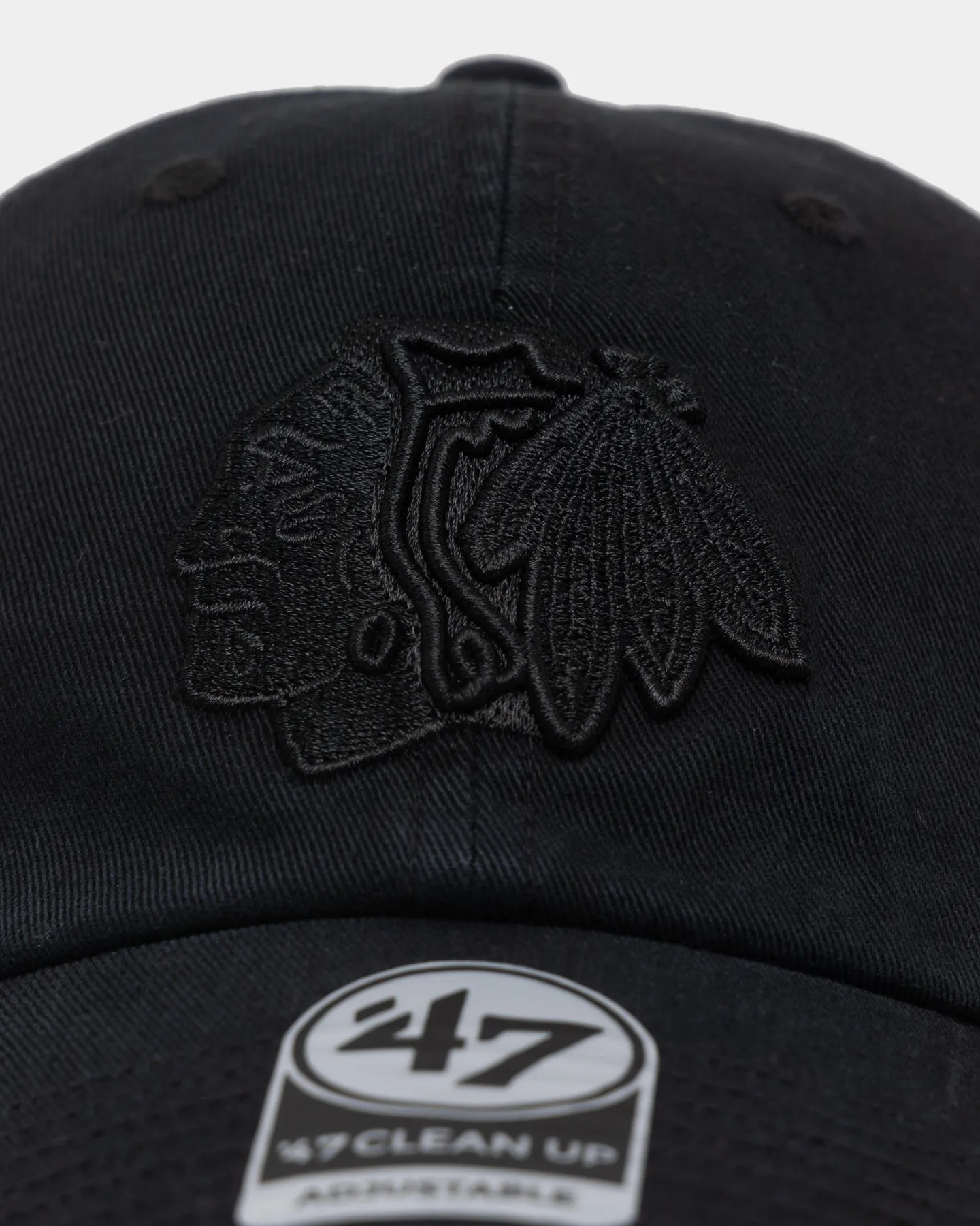 47 Brand Chicago Blackhawks Clean Up Strapback Black/Black sold by Culture Kings product image thumbnail 5