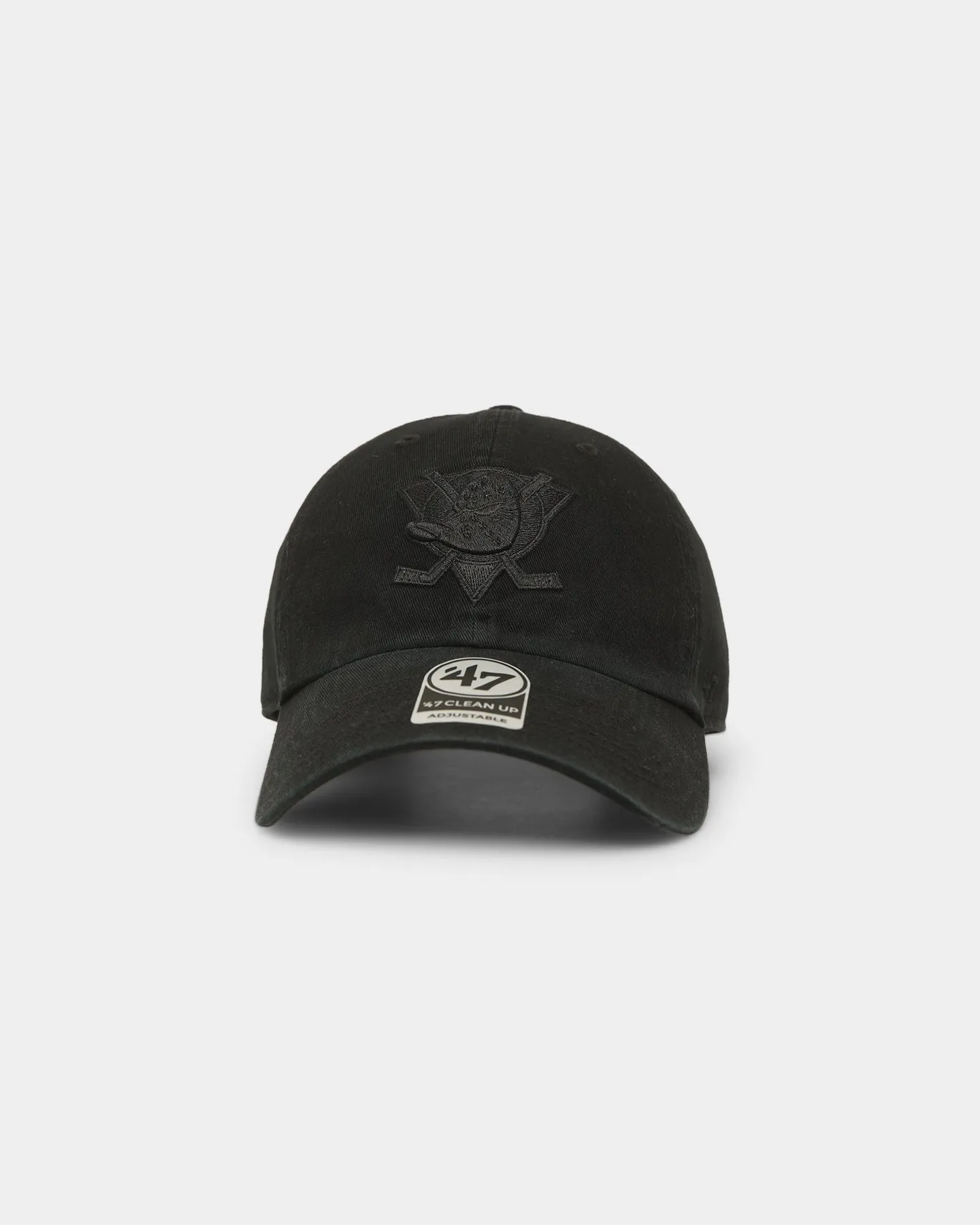 47 Brand Anaheim Ducks Clean Up Strapback Black/Black sold by Culture Kings