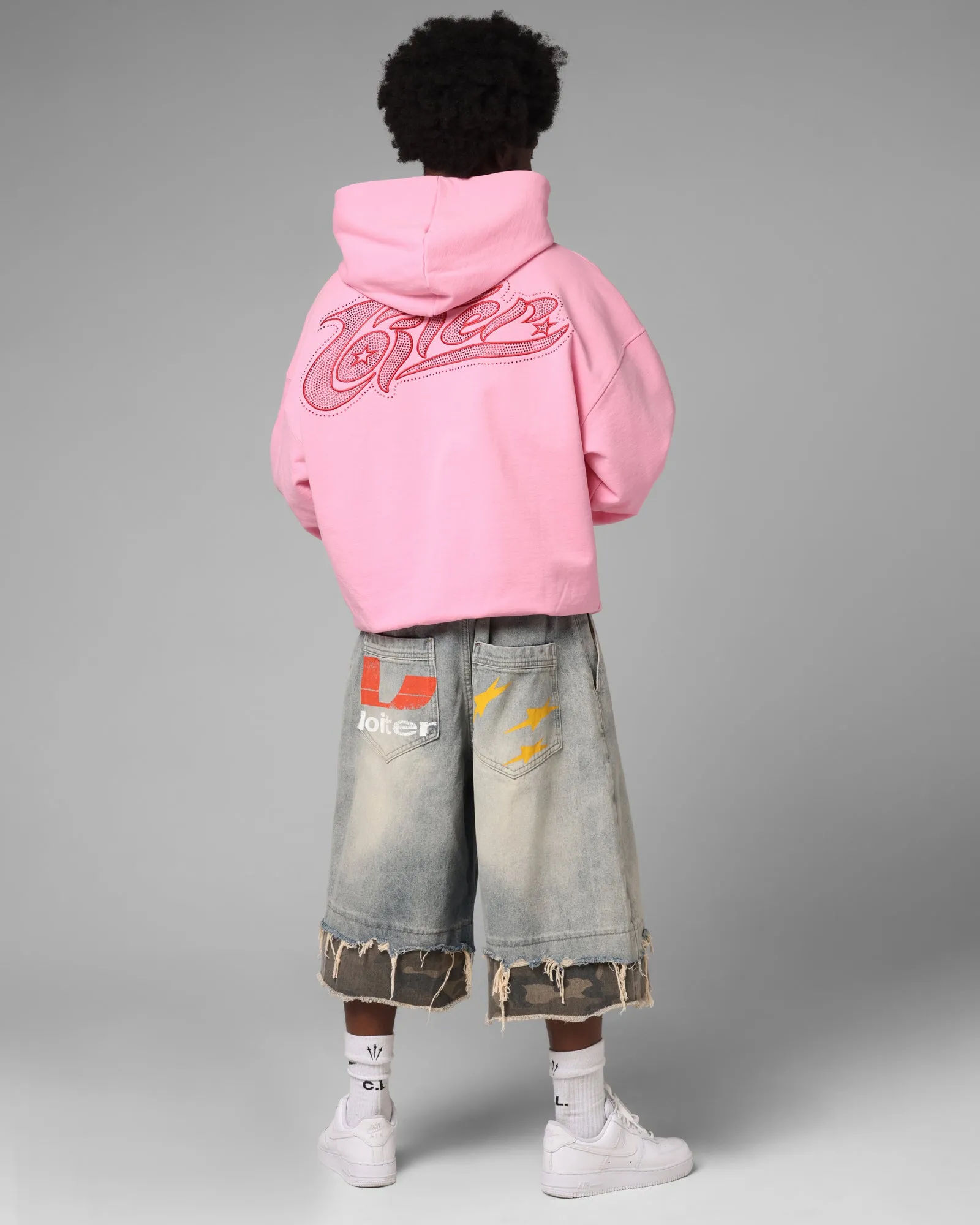 Loiter Silicone Rhinestone Zip Hoodie Pink sold by Culture Kings product image thumbnail 4