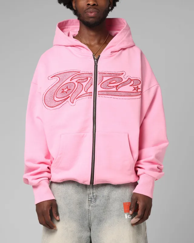 Loiter Silicone Rhinestone Zip Hoodie Pink sold by Culture Kings