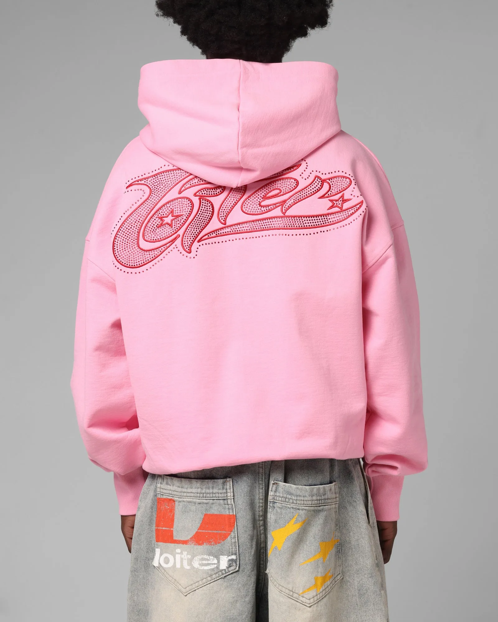 Loiter Silicone Rhinestone Zip Hoodie Pink sold by Culture Kings product image thumbnail 2