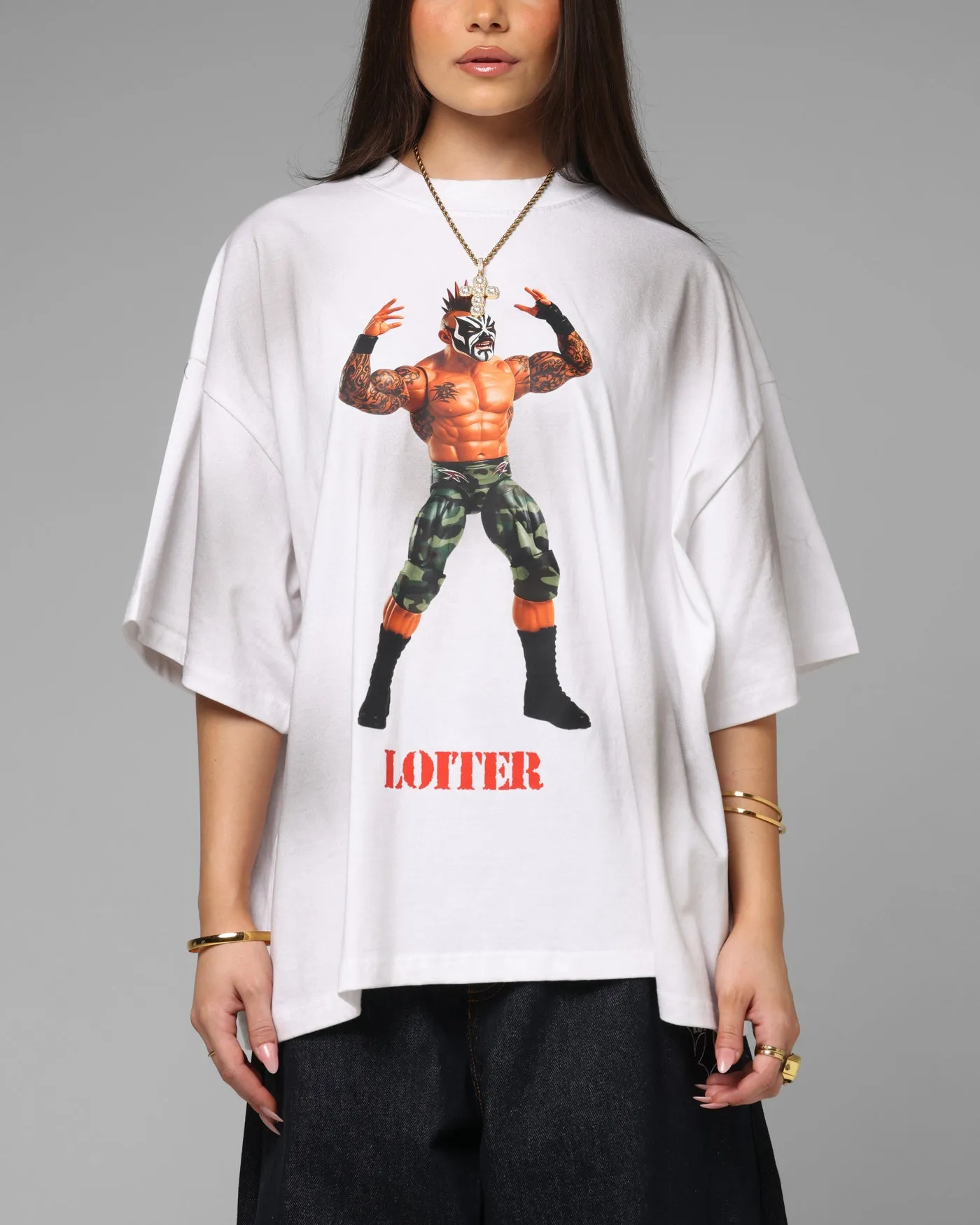 Loiter Premium Action Figure T-Shirt White sold by Culture Kings