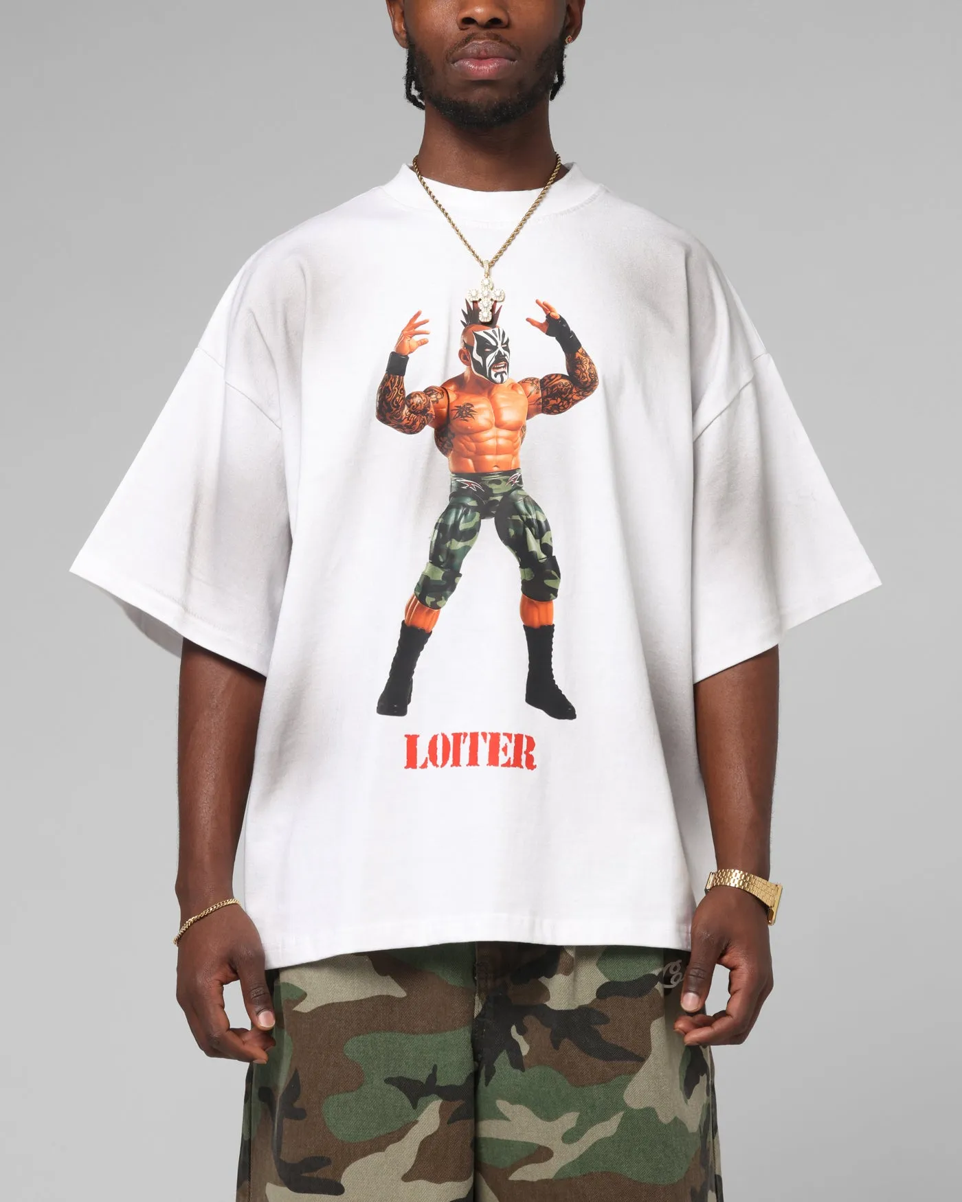 Loiter Premium Action Figure T-Shirt White sold by Culture Kings