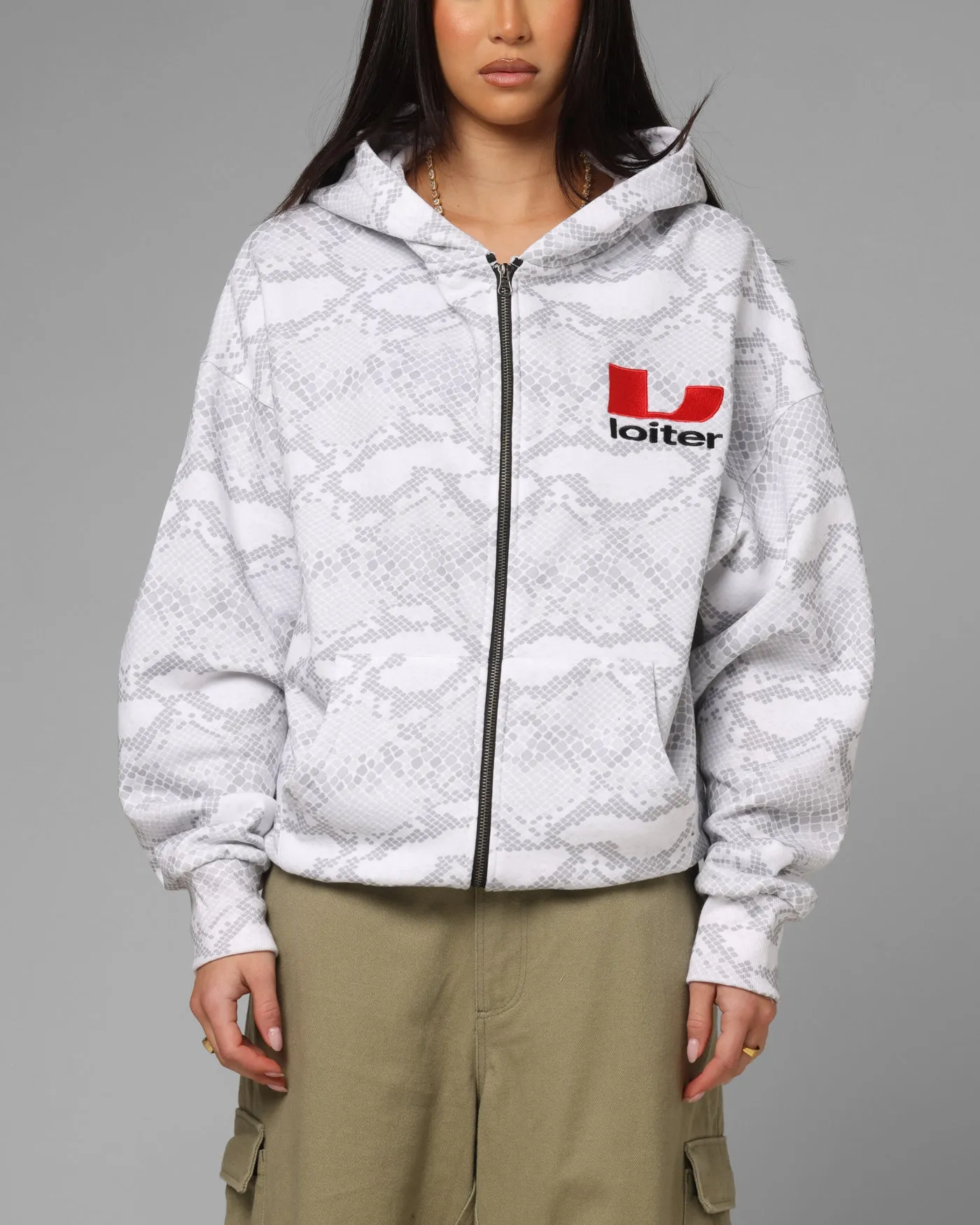 Loiter Slither Zip Hoodie Grey sold by Culture Kings