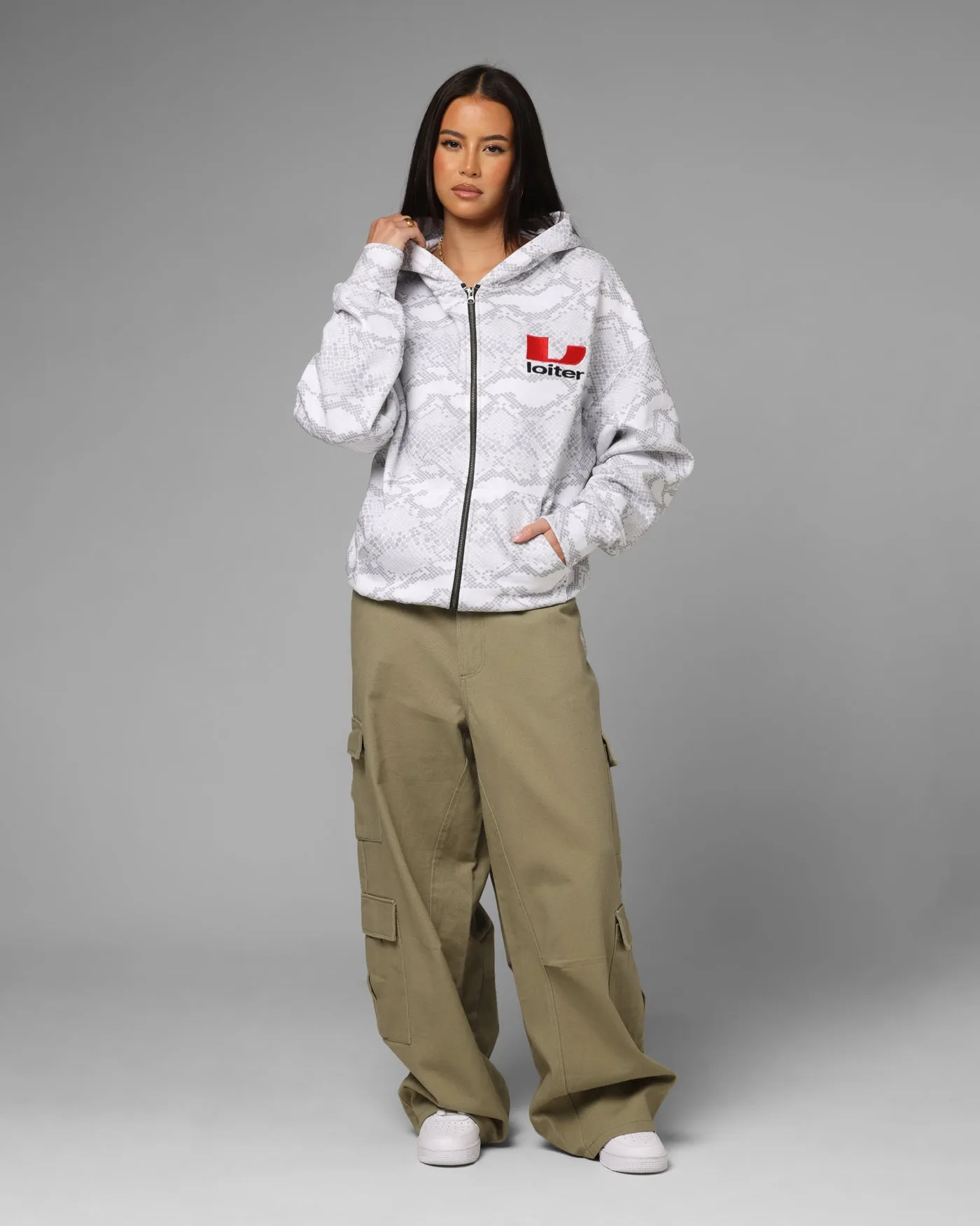 Loiter Slither Zip Hoodie Grey sold by Culture Kings product image thumbnail 2