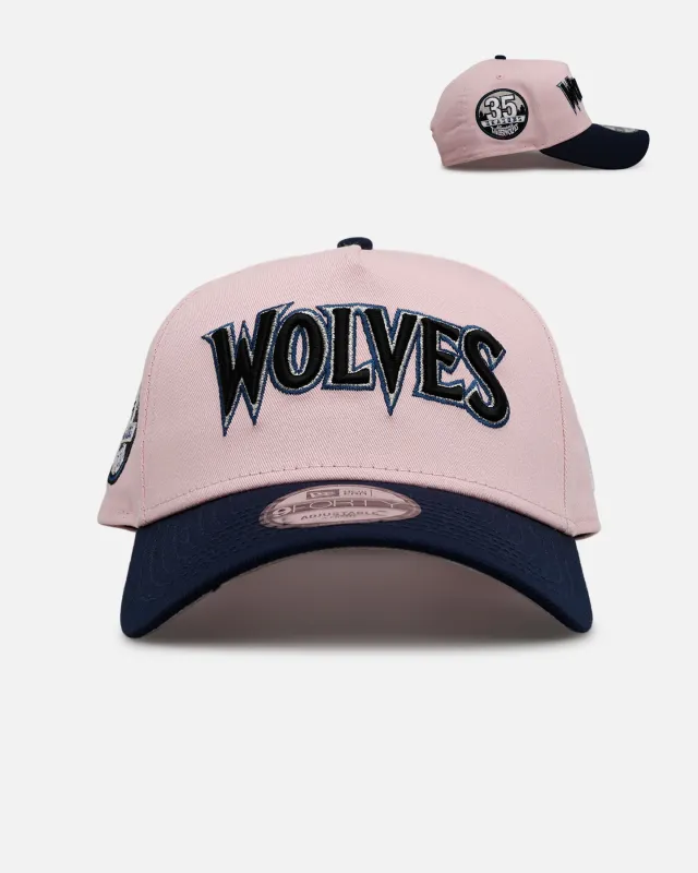 New Era Minnesota Timberwolves 'Pink Crown' 9FORTY A-Frame Snapback Pink sold by Culture Kings