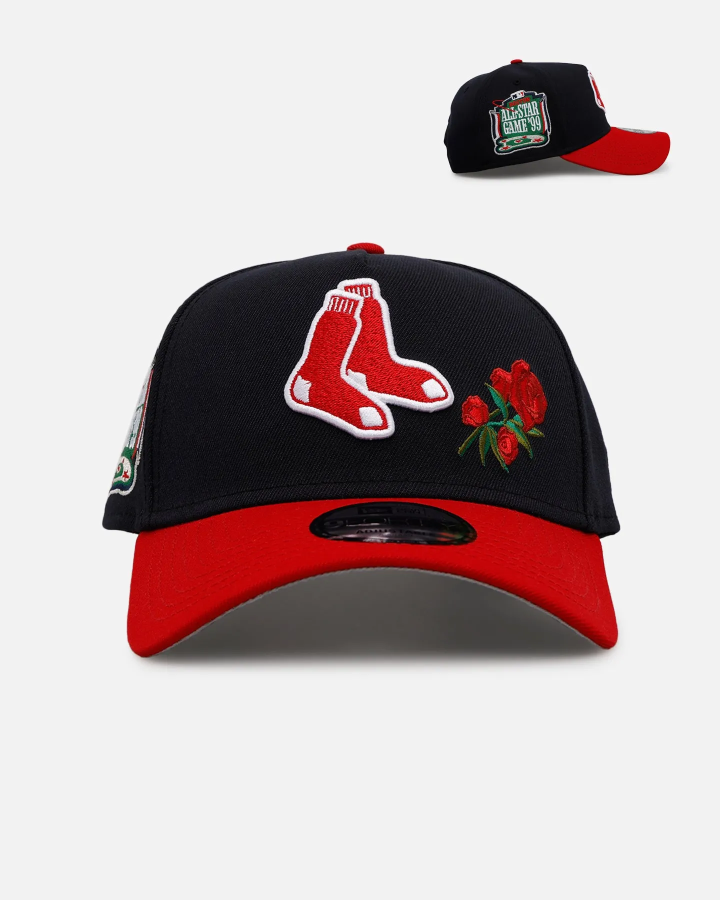 New Era Boston Red Sox 'Rose Emblem' 9FORTY A-Frame Snapback Official Team Color sold by Culture Kings