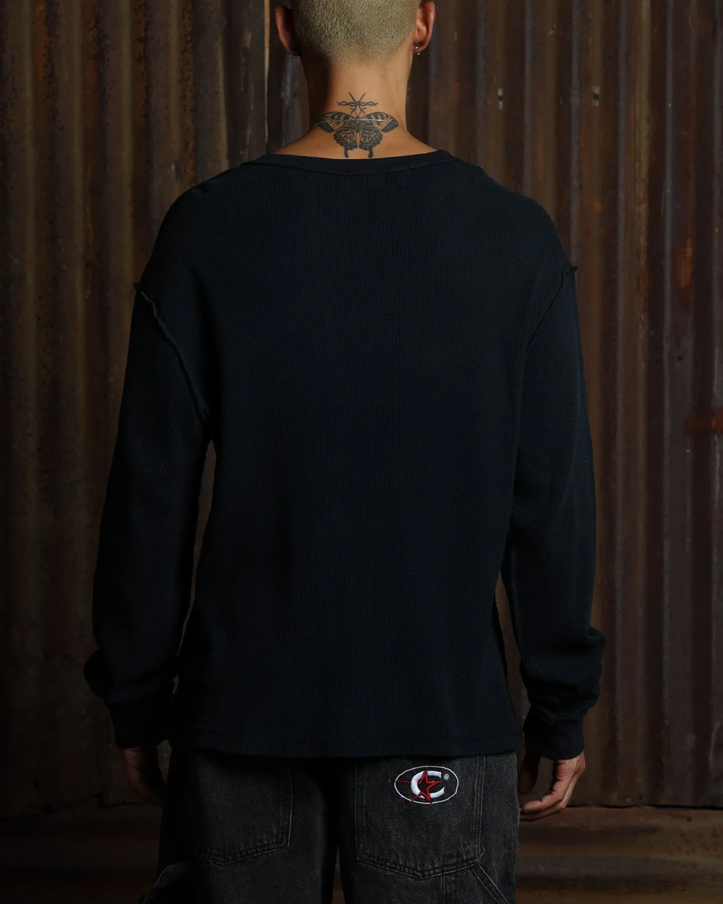 American Thrift Long Sleeve Thermal T-Shirt Washed Black sold by Culture Kings product image thumbnail 2