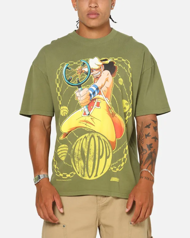 73Studio X One Piece Usopp Vintage T-Shirt Military Green sold by Culture Kings