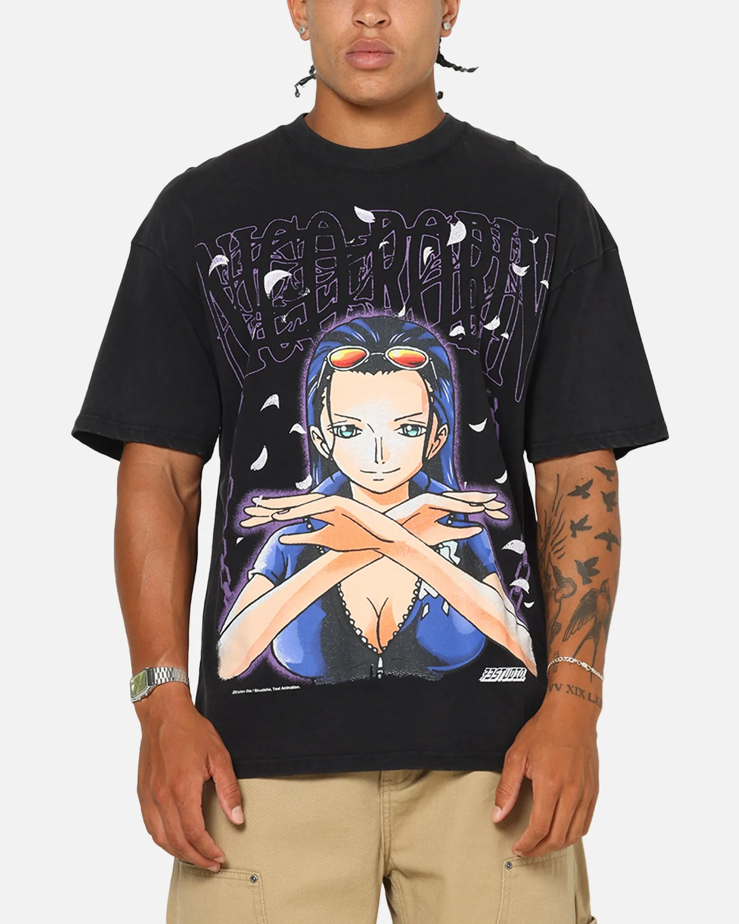 73Studio X One Piece Robin Vintage T-Shirt Off Black sold by Culture Kings