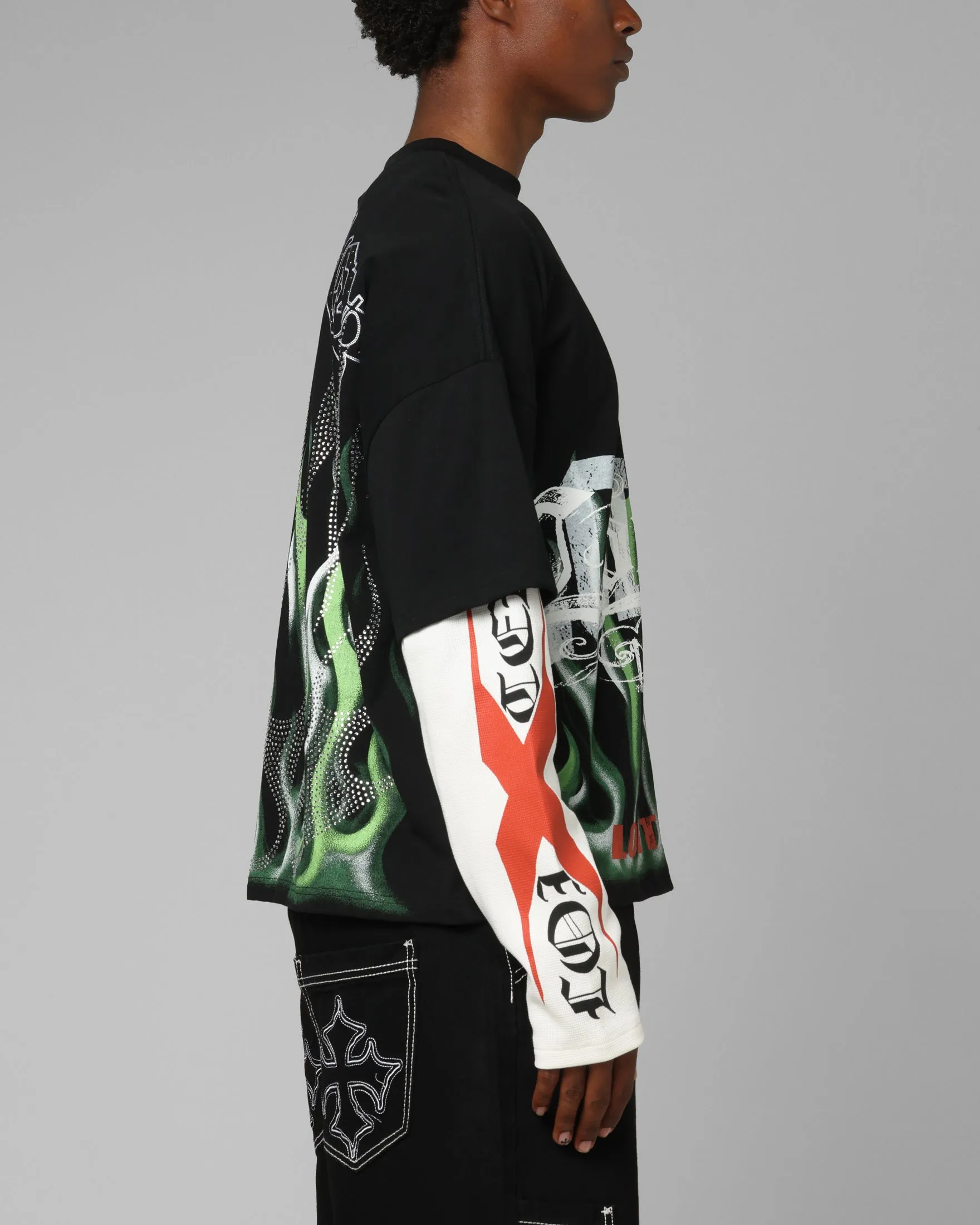 Loiter Inferno Layered Long Sleeve T-Shirt Black sold by Culture Kings product image thumbnail 5