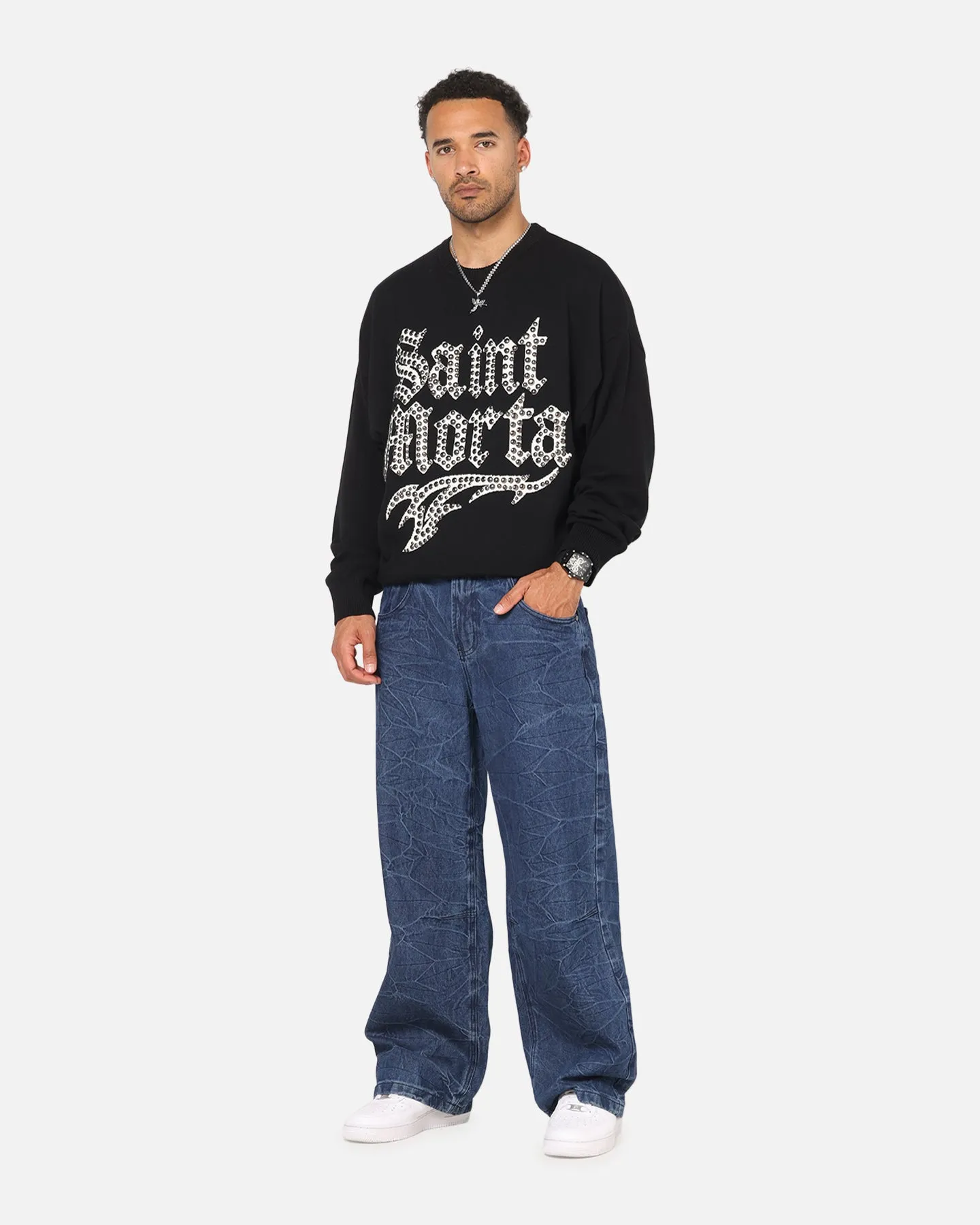 Saint Morta Sanctified Crewneck Sweater Black sold by Culture Kings product image thumbnail 2