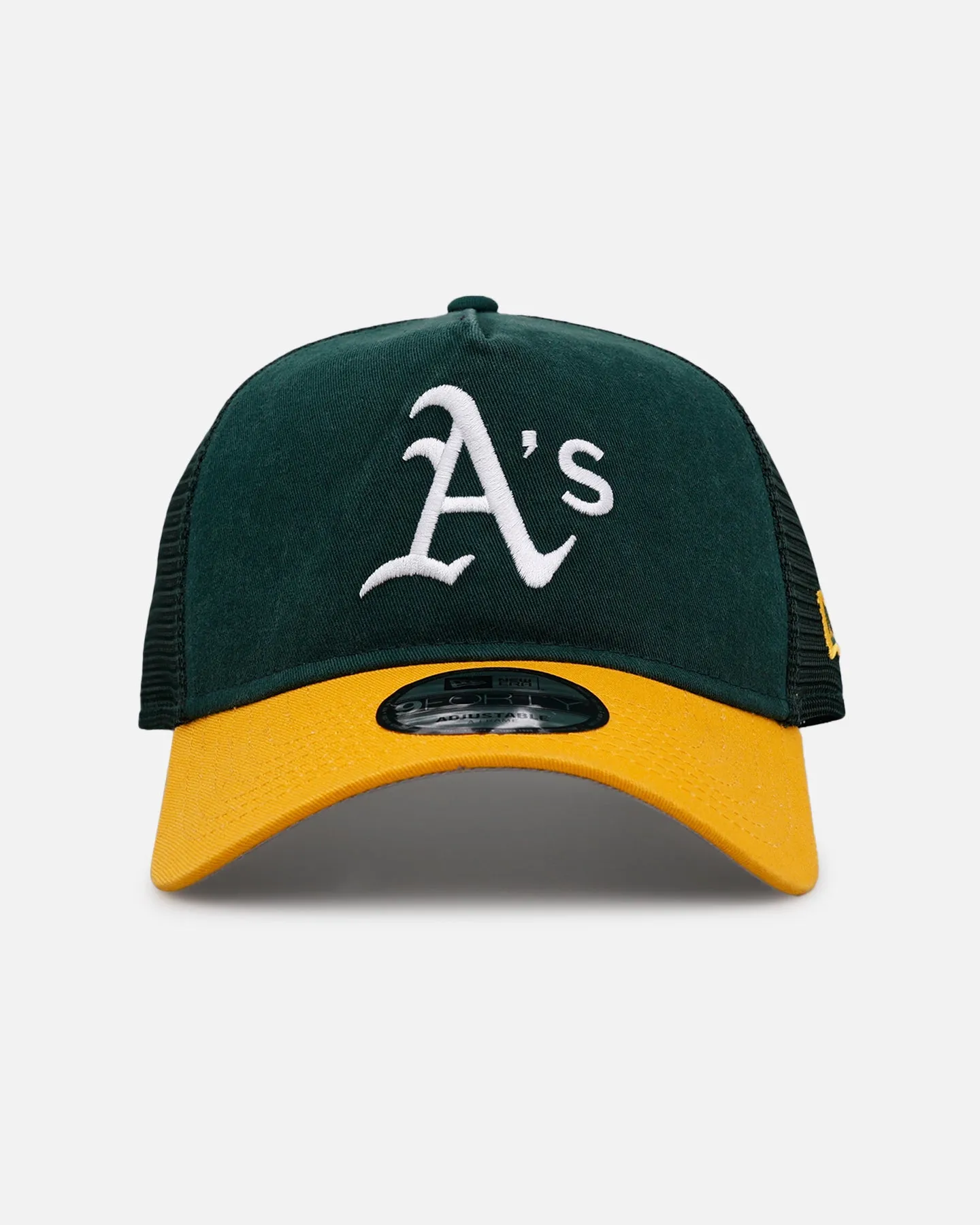 New Era Oakland Athletics 'Washed Truckers' 9FORTY A-Frame Trucker Snapback Official Team Color sold by Culture Kings