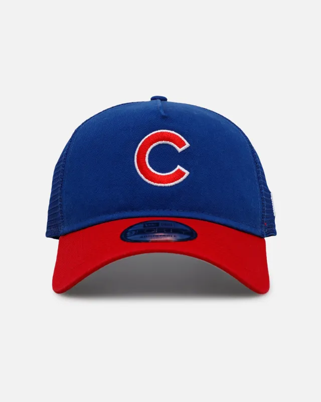 New Era Chicago Cubs 'Washed Truckers' 9FORTY A-Frame Trucker Snapback Official Team Color sold by Culture Kings