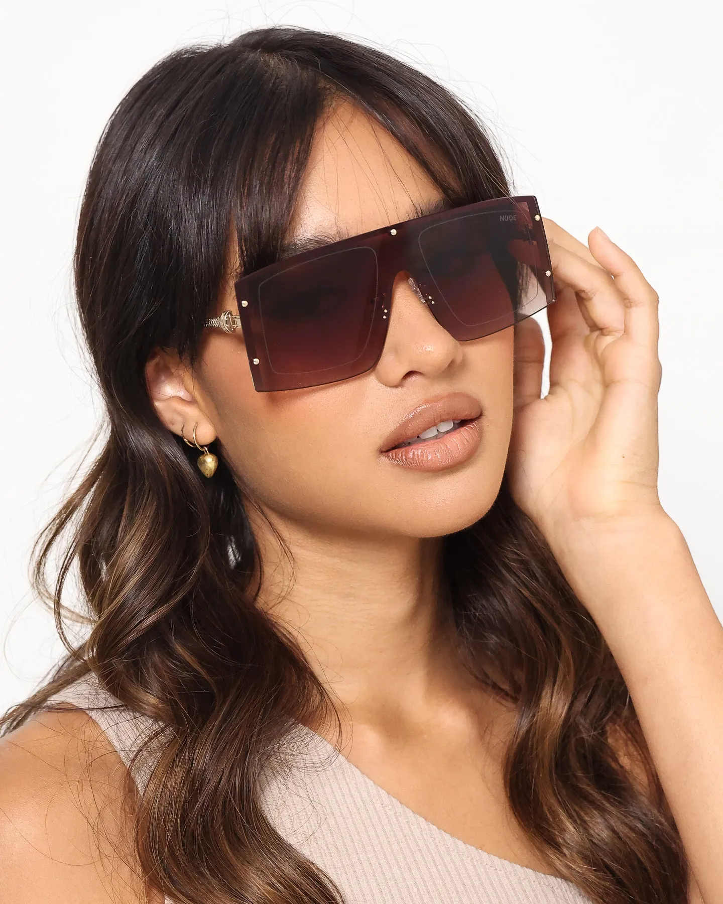 NUQE As IF Sunglasses Brown/Gold sold by Culture Kings