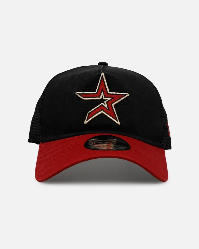 New Era Houston Astros 'Washed Truckers' 9FORTY A-Frame Trucker Snapback Official Team Color sold by Culture Kings