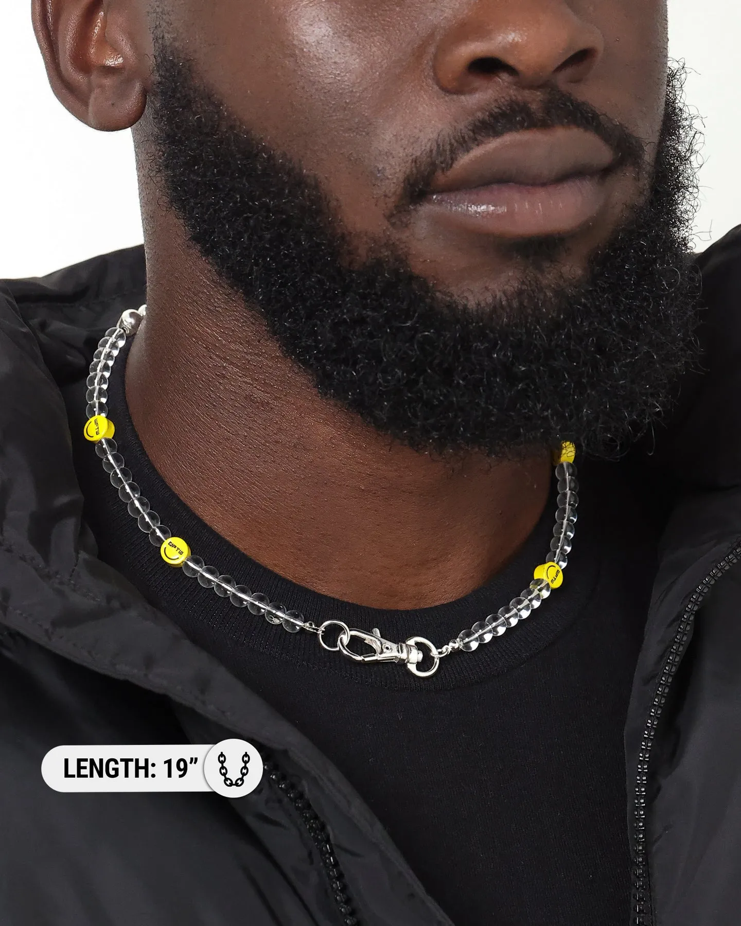 Wild For The Weekend Smiley Beaded Necklace Silver sold by Culture Kings product image thumbnail 3