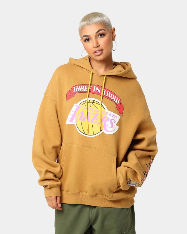 Mitchell & Ness Los Angeles Lakers 3-Peat Hoodie Bone Brown made by Mitchell & Ness