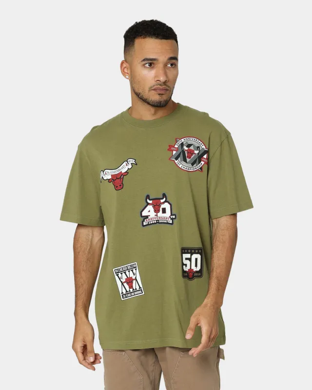 Mitchell & Ness Chicago Bulls Flight T-Shirt Faded Olive sold by Culture Kings