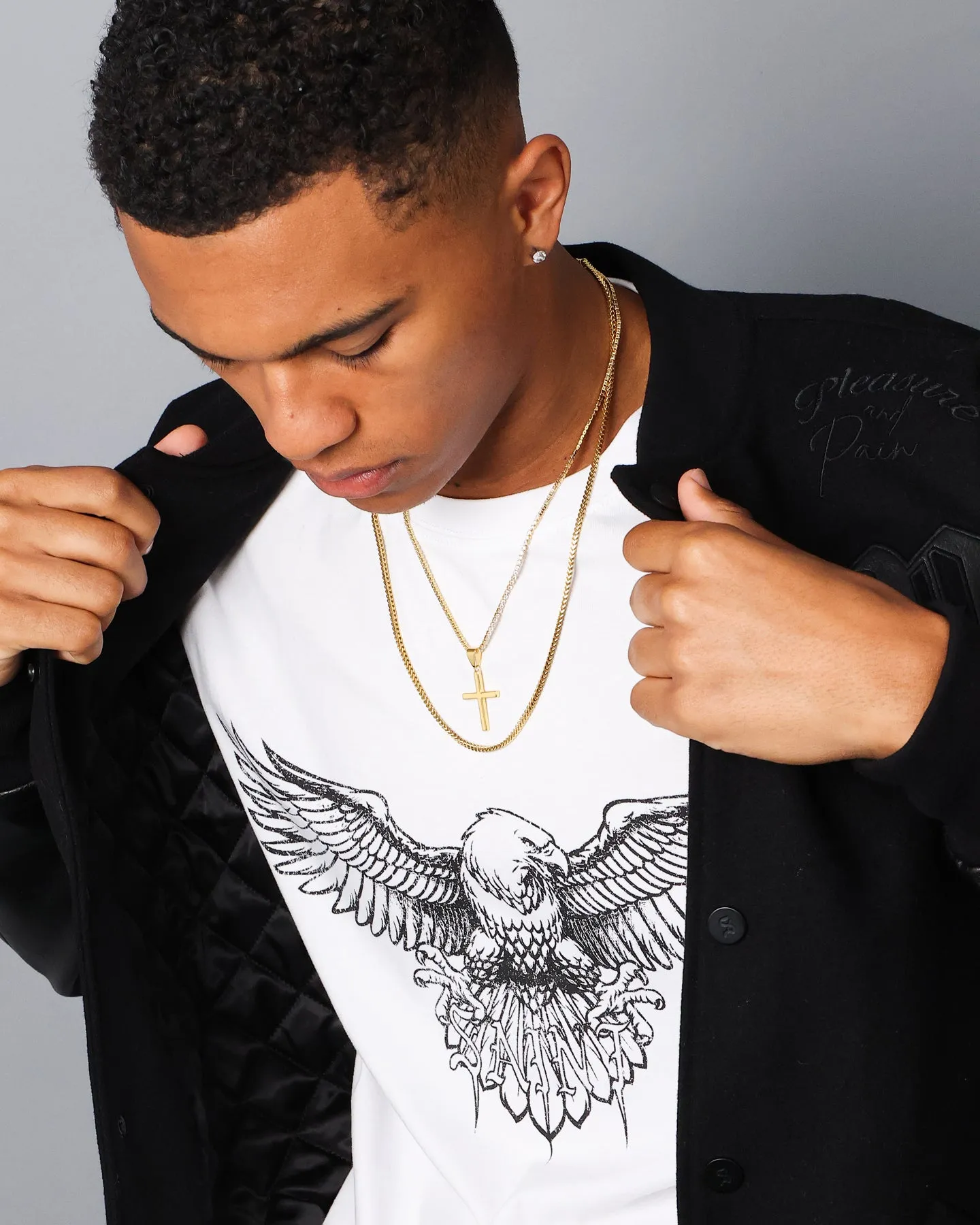 NXS Double Cross Chain Gold sold by Culture Kings product image thumbnail 4