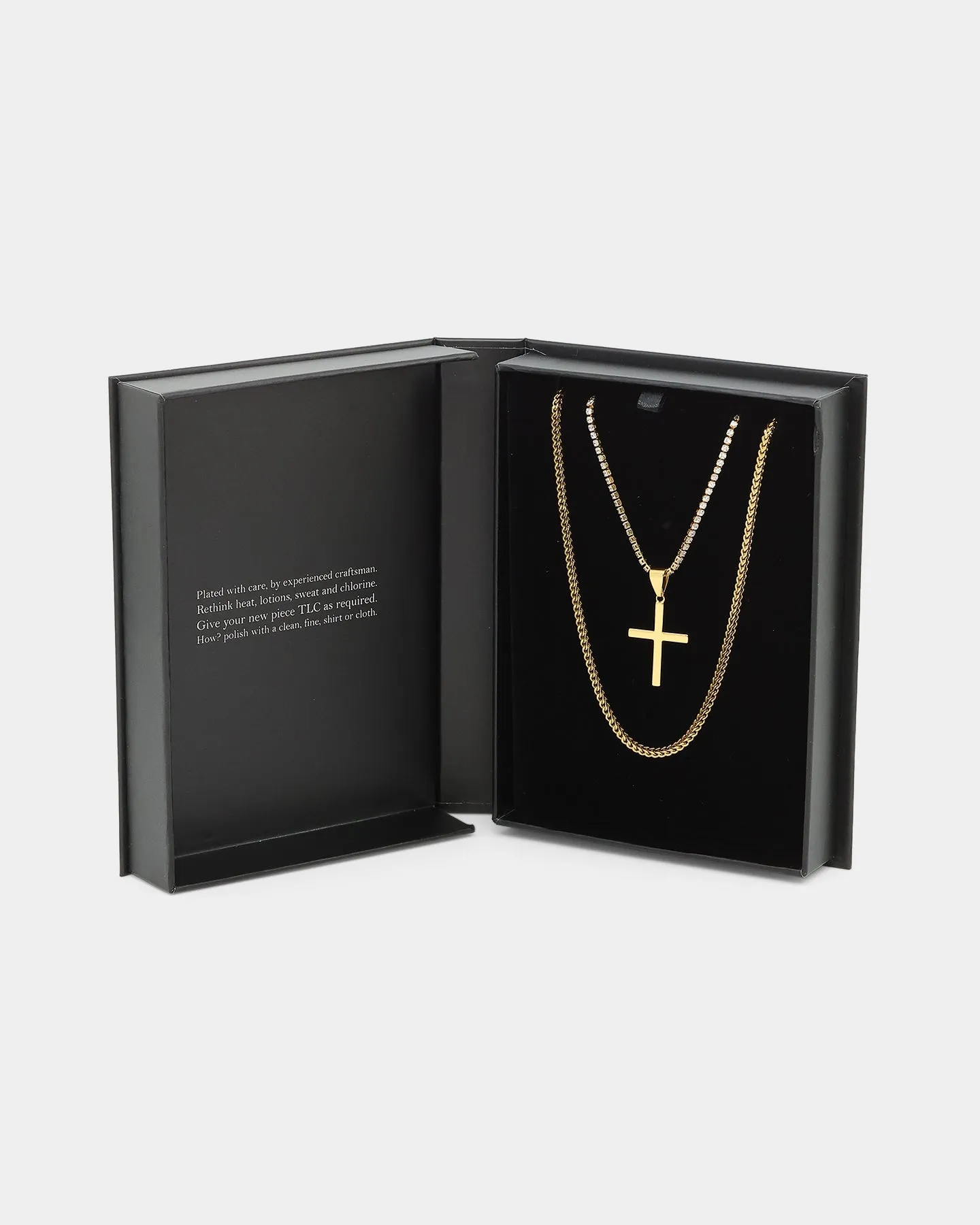NXS Double Cross Chain Gold sold by Culture Kings product image thumbnail 3
