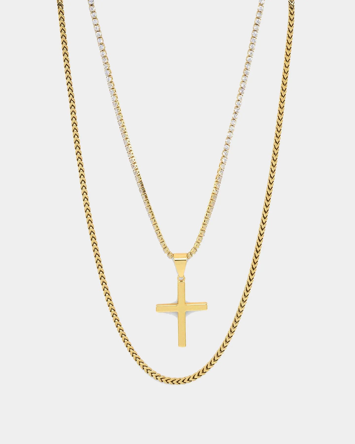 NXS Double Cross Chain Gold sold by Culture Kings product image thumbnail 2