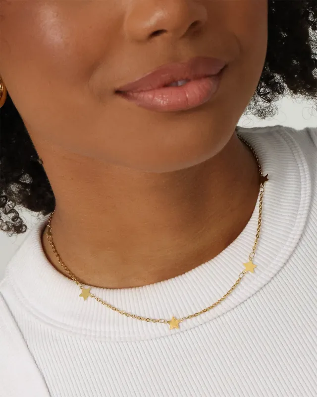 Raising Hell Women's To The Stars Necklace Gold sold by Culture Kings