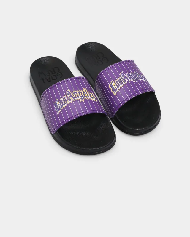 Goat Crew Los Angeles Slides Purple/Yellow sold by Culture Kings
