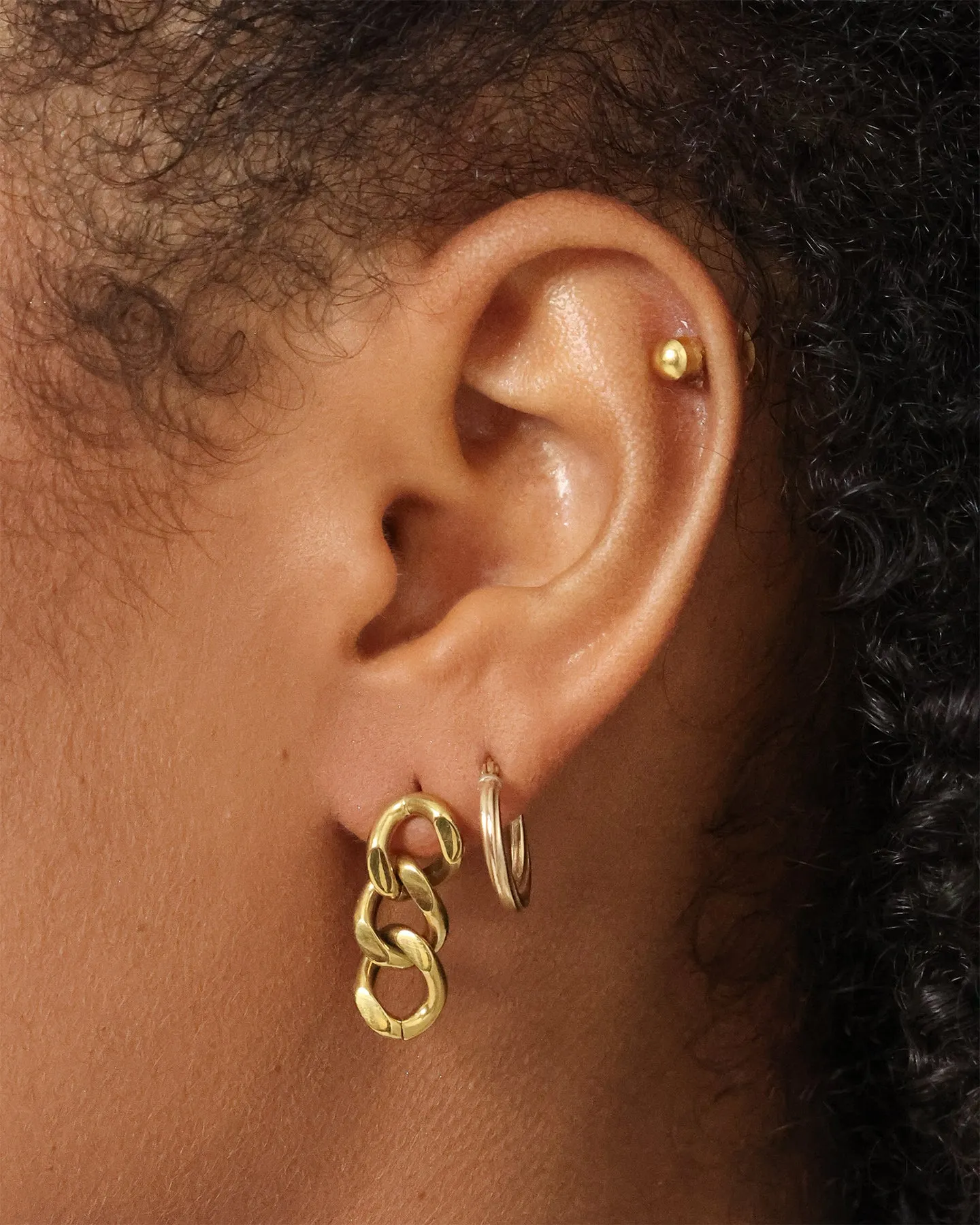 Raising Hell Miami Link Earrings Gold sold by Culture Kings