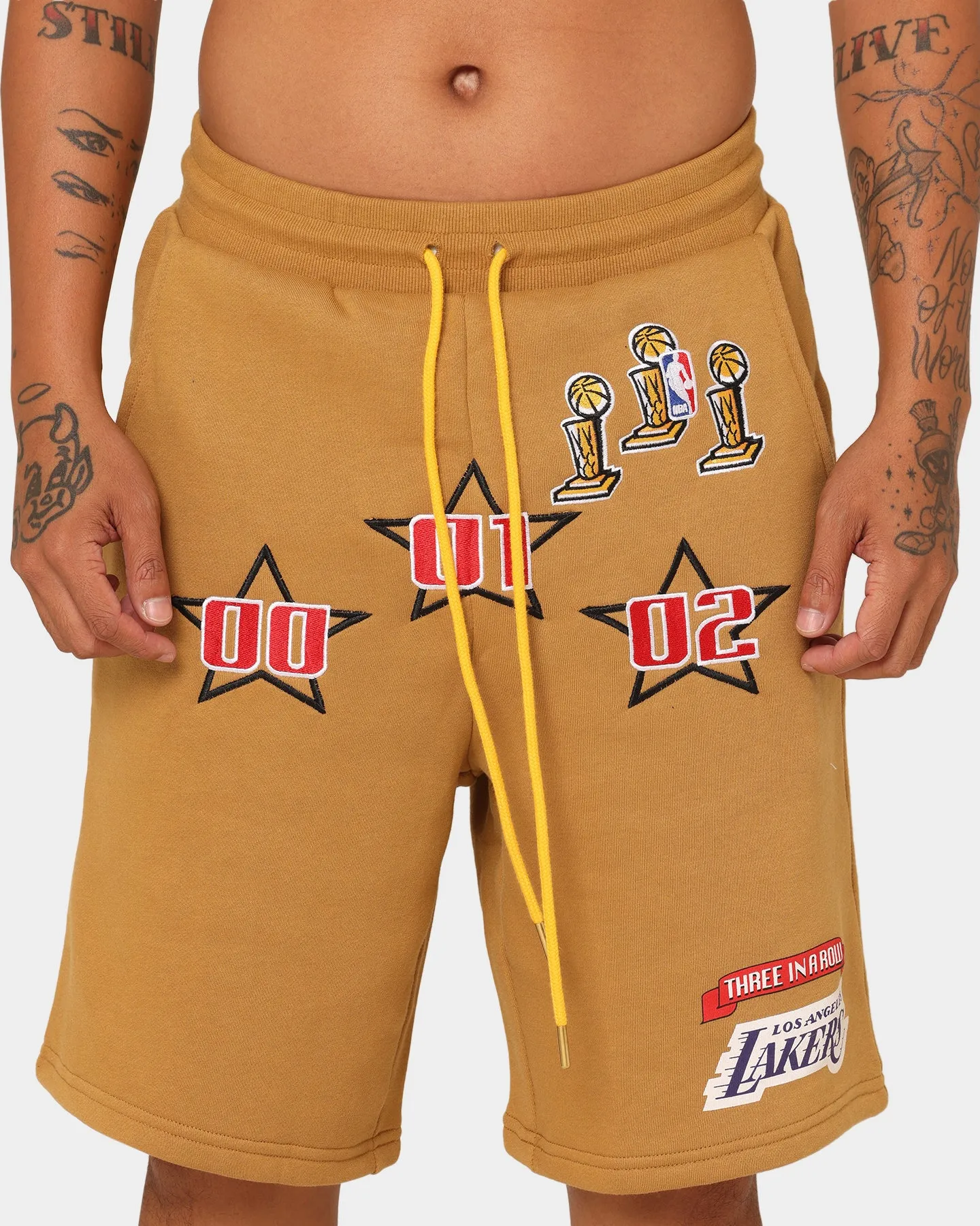 Mitchell & Ness Los Angeles Lakers 3-Peat Shorts Bone Brown sold by Culture Kings product image thumbnail 3