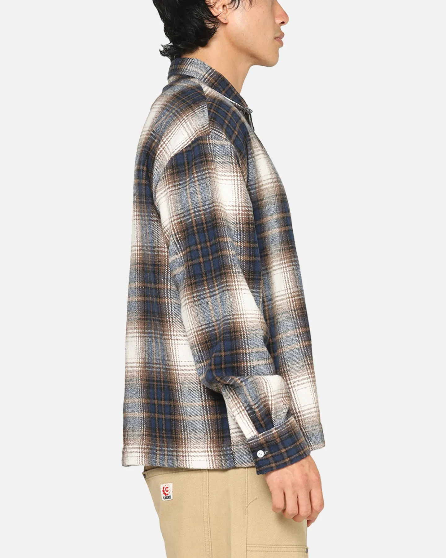 Carre Ombre Zip Up Long Sleeve Shirt Black Plaid sold by Culture Kings product image thumbnail 4