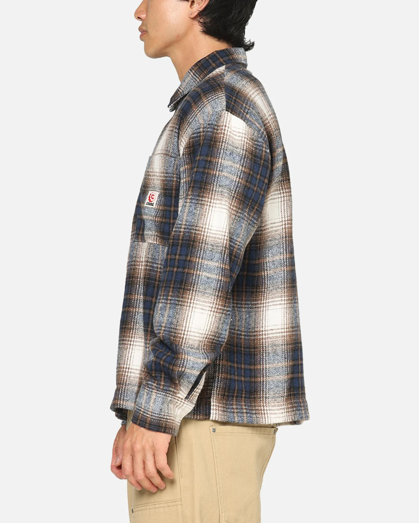 Carre Ombre Zip Up Long Sleeve Shirt Black Plaid sold by Culture Kings product image thumbnail 5