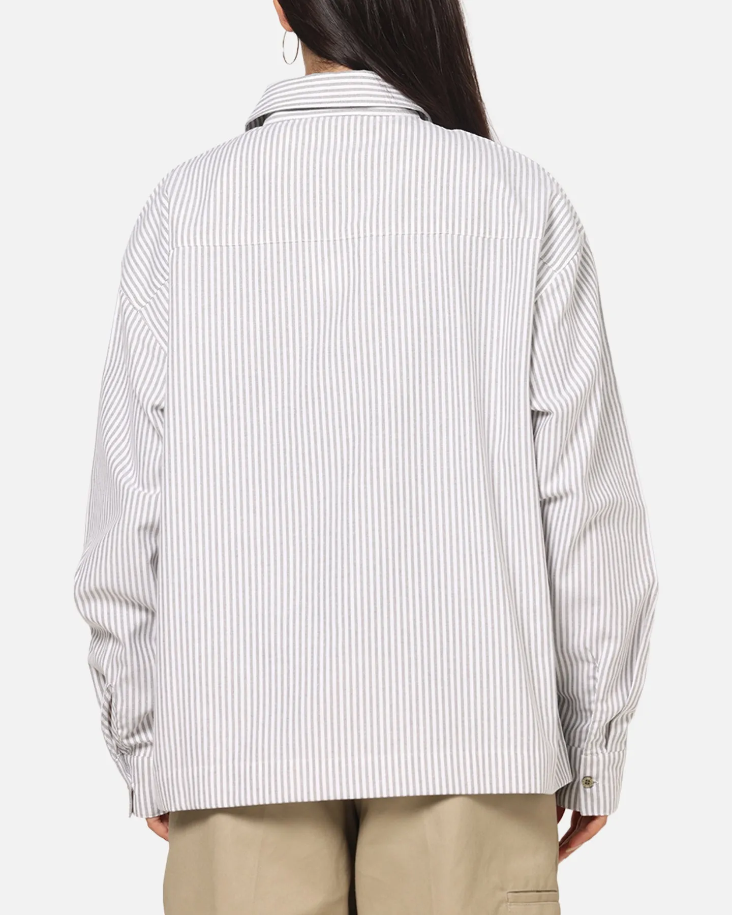 Carre Oxford Stripe Long Sleeve Button Up Shirt White/Green sold by Culture Kings product image thumbnail 3