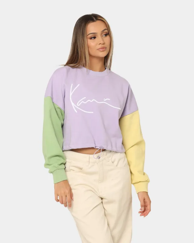 Signature Crop Block Crew lila sold by Culture Kings