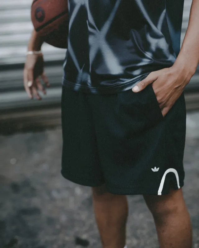 Adidas Basketball Mesh Shorts Black/Silver sold by Culture Kings