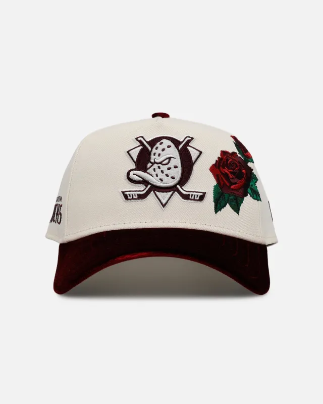 New Era Anaheim Ducks 'Velvet Roses' 9FORTY A-Frame Snapback Chrome sold by Culture Kings