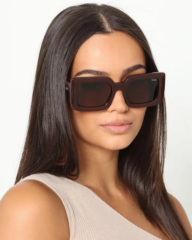 NUQE Iggy Sunglasses Brown/Gold sold by Culture Kings