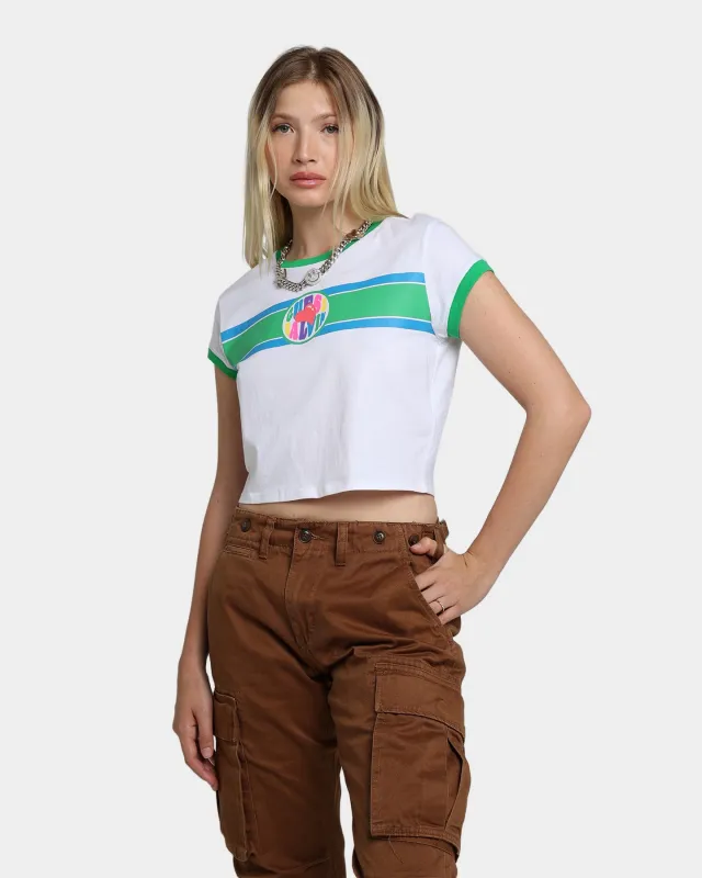 GUESS Originals Women's GUESS Originals X J Balvin Cropped Ringer T-Shirt Pure White Multi made by Culture Kings