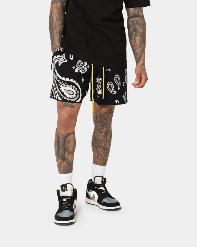 MNML Paisley Knit Shorts Black sold by Culture Kings